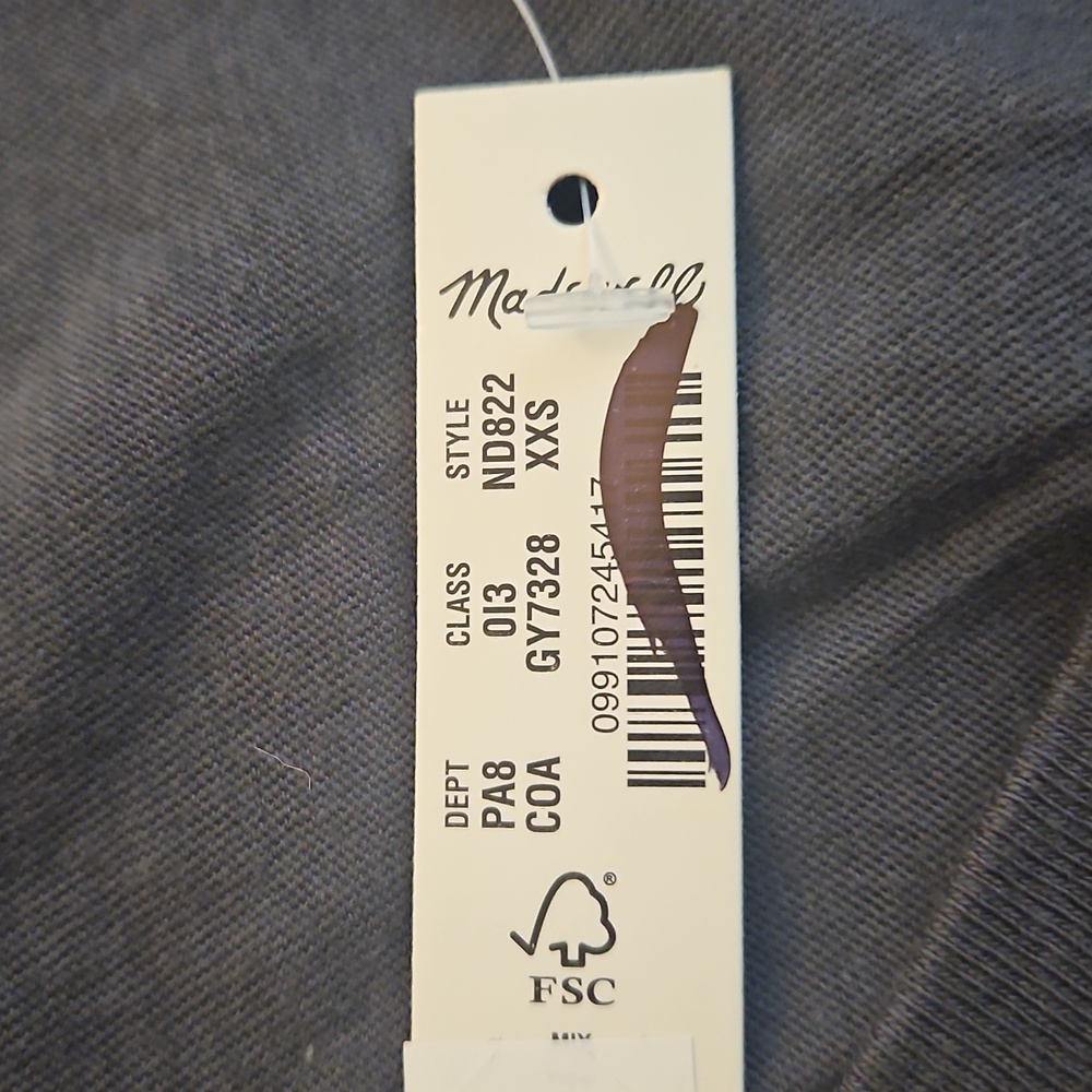NWT Madewell Slub Boxy-Crop Tee Size XXS - Picture 7 of 8